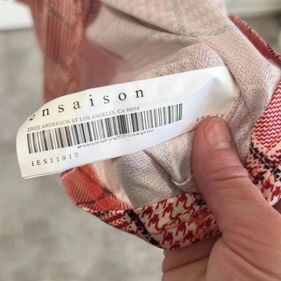 En Saison (Anthropologie) red check/houndstooth pattern - EUC - size XS